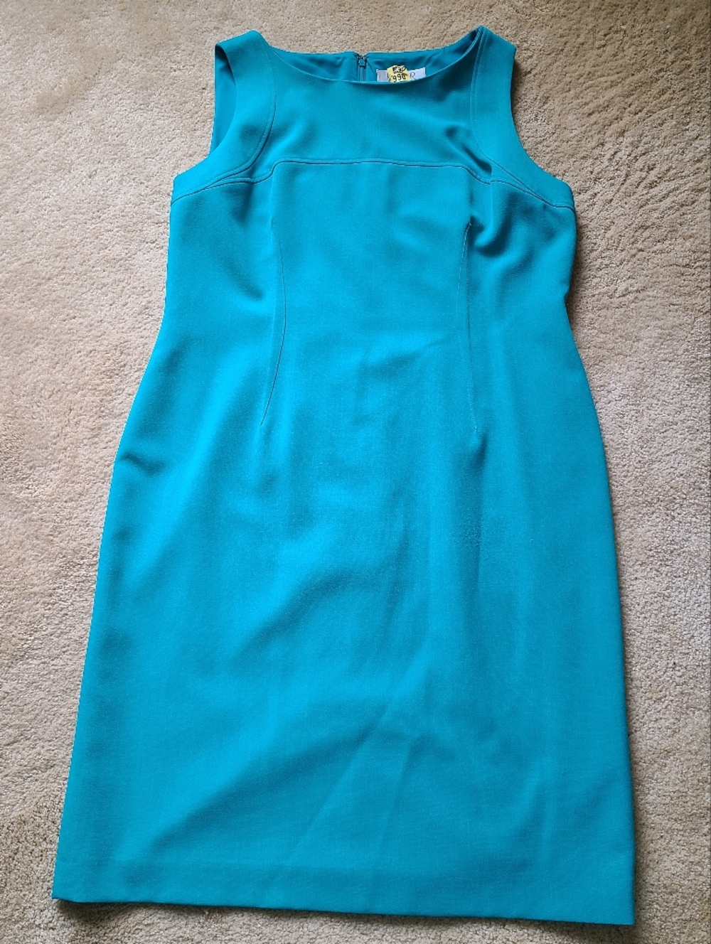 Kasper Teal Sleeveless Midi Sheath Dress